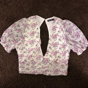 Nasty Gal floral crop top